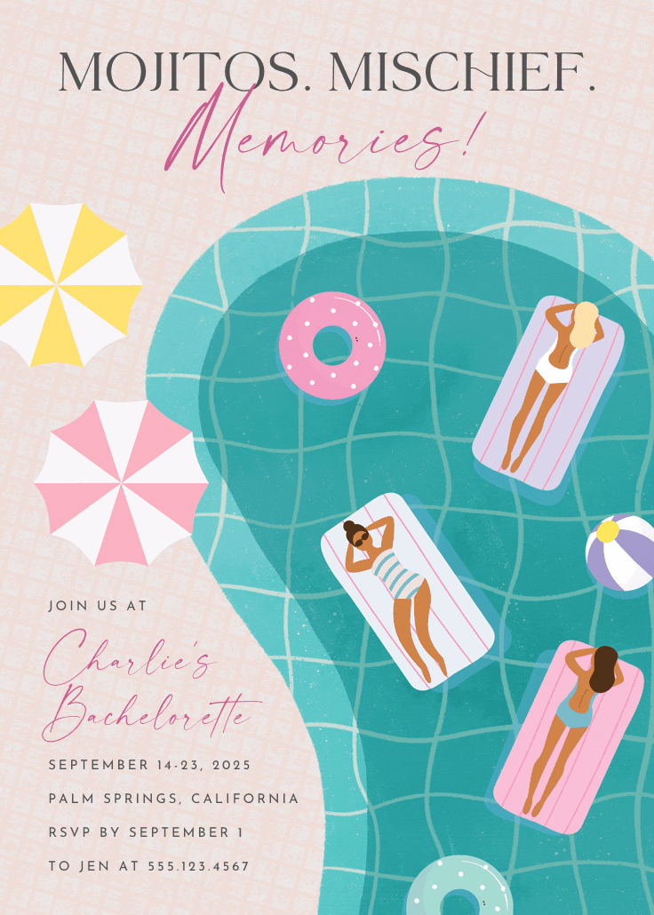 Bachelorette getaway - bachelorette party invitation