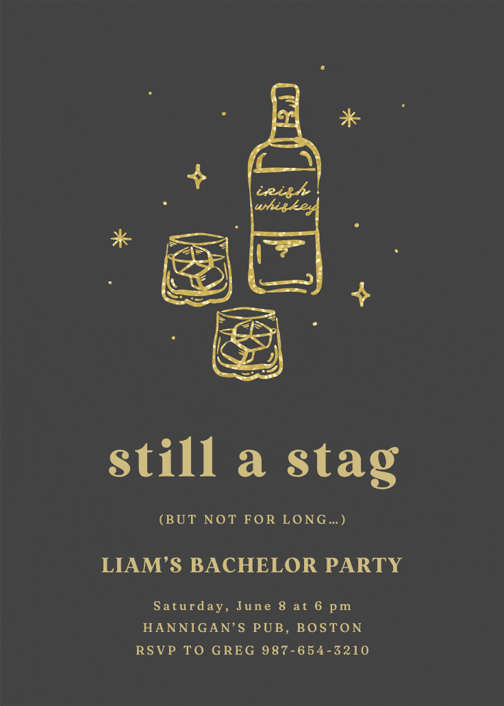 Bottle for the stag - bachelor party invitation