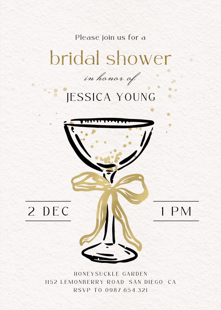Cocktails call - bridal shower invitation