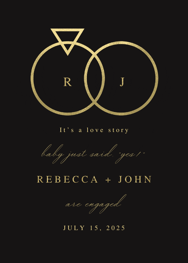 Connected rings - engagement announcement