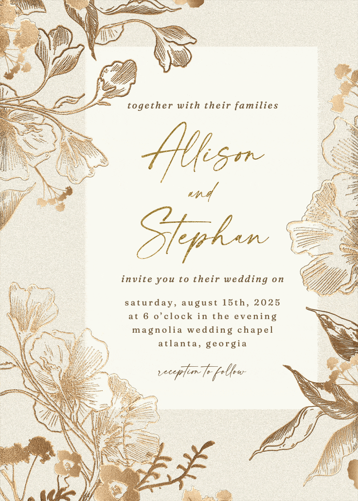 Coppery ink - wedding invitation