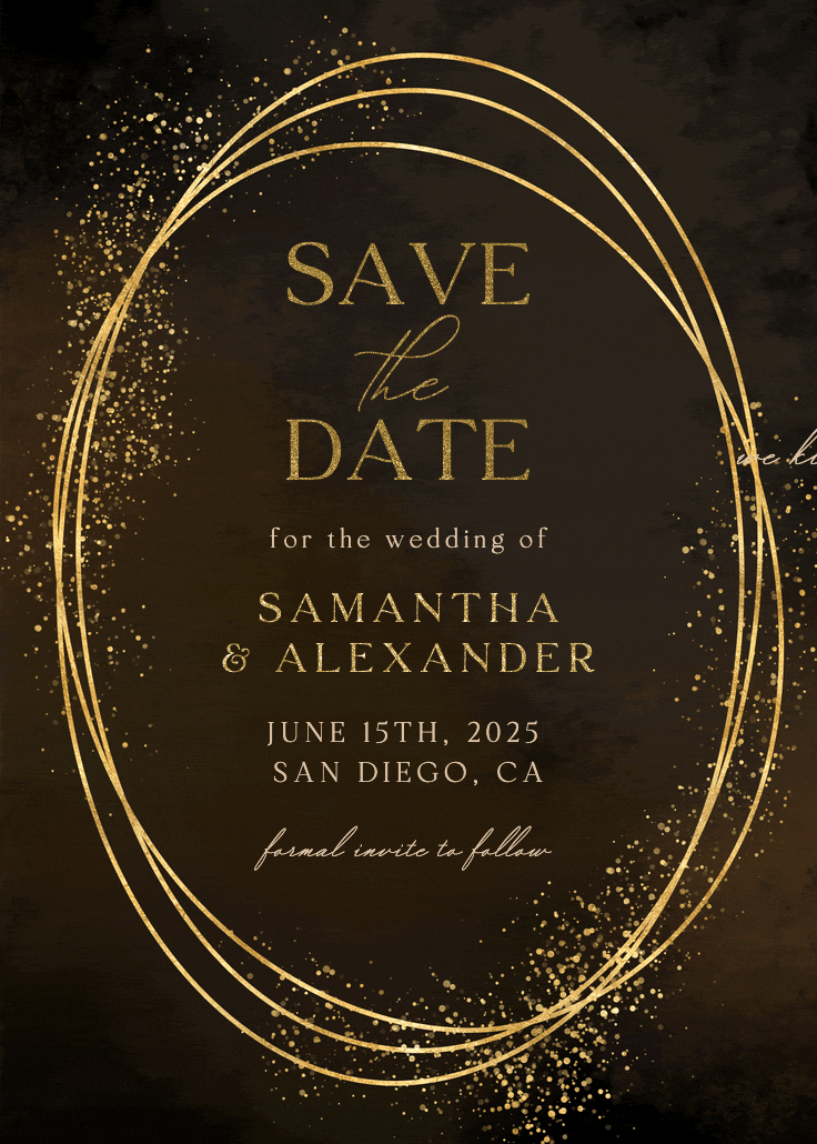 Gold texture - save the date card