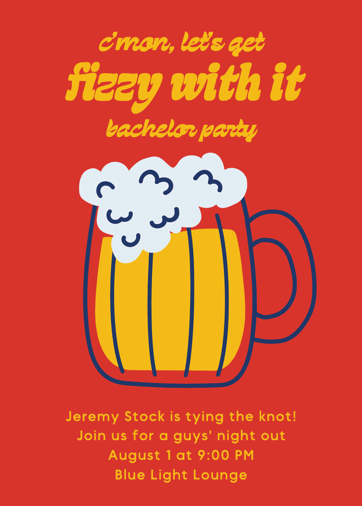 His favorite things beer - bachelor party invitation