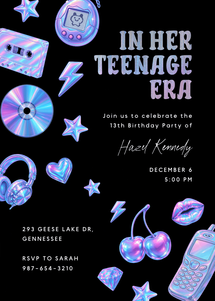 Millenium vibes - birthday invitation