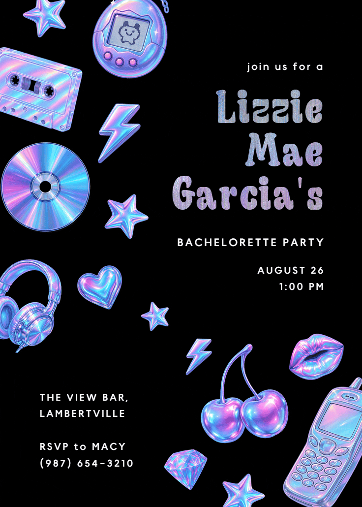 Millenium vibes - bachelorette party invitation