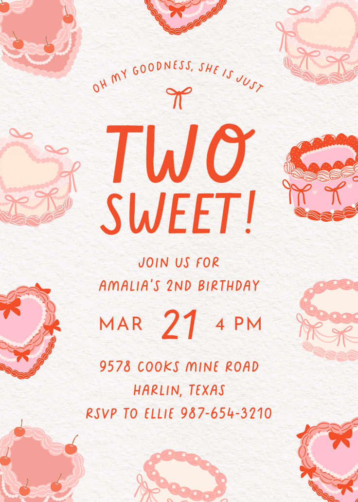 Sugary sweet - birthday invitation