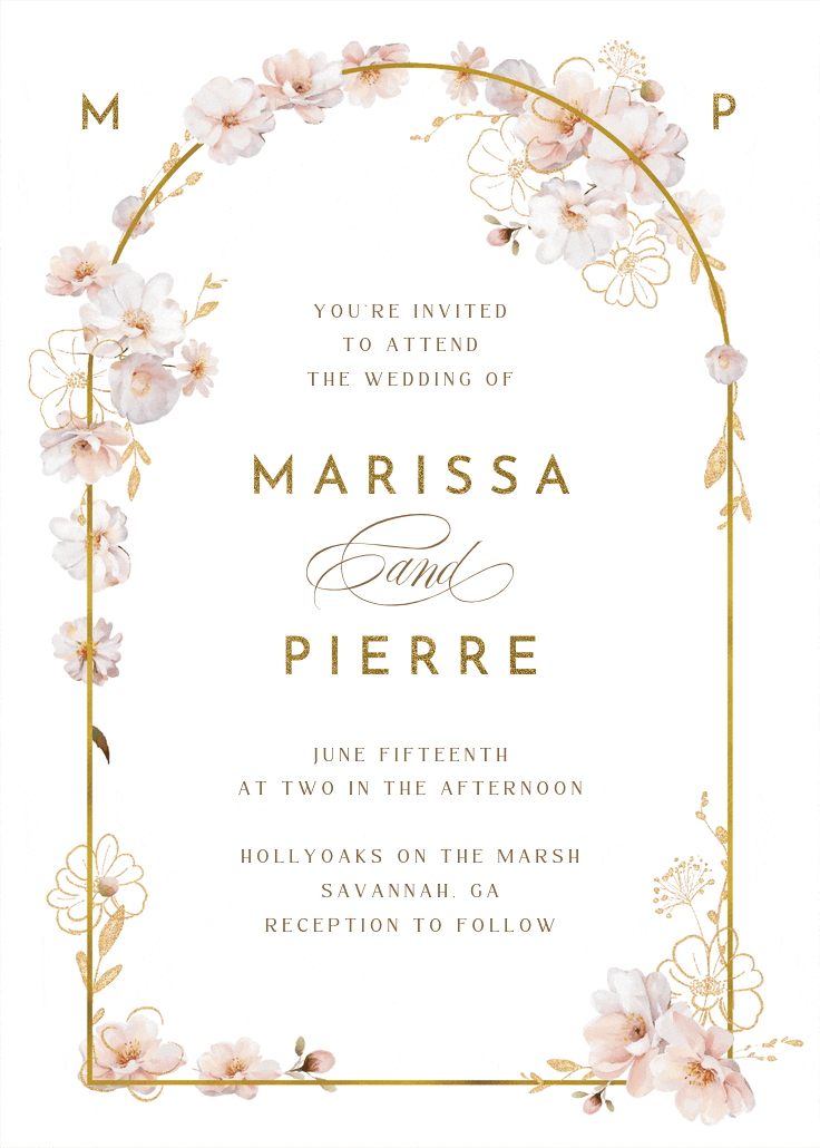 Surrounded by blooms - wedding invitation