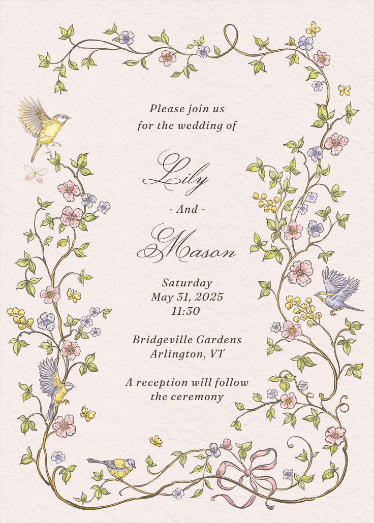 Sweet border - wedding invitation