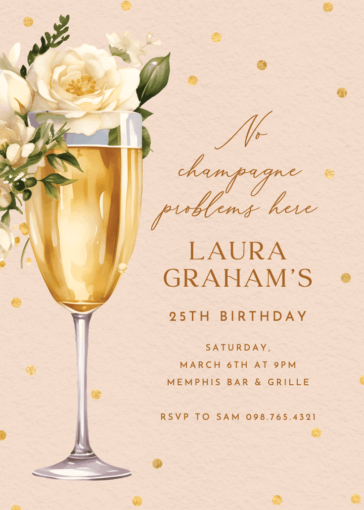 Watercolor toast - birthday invitation