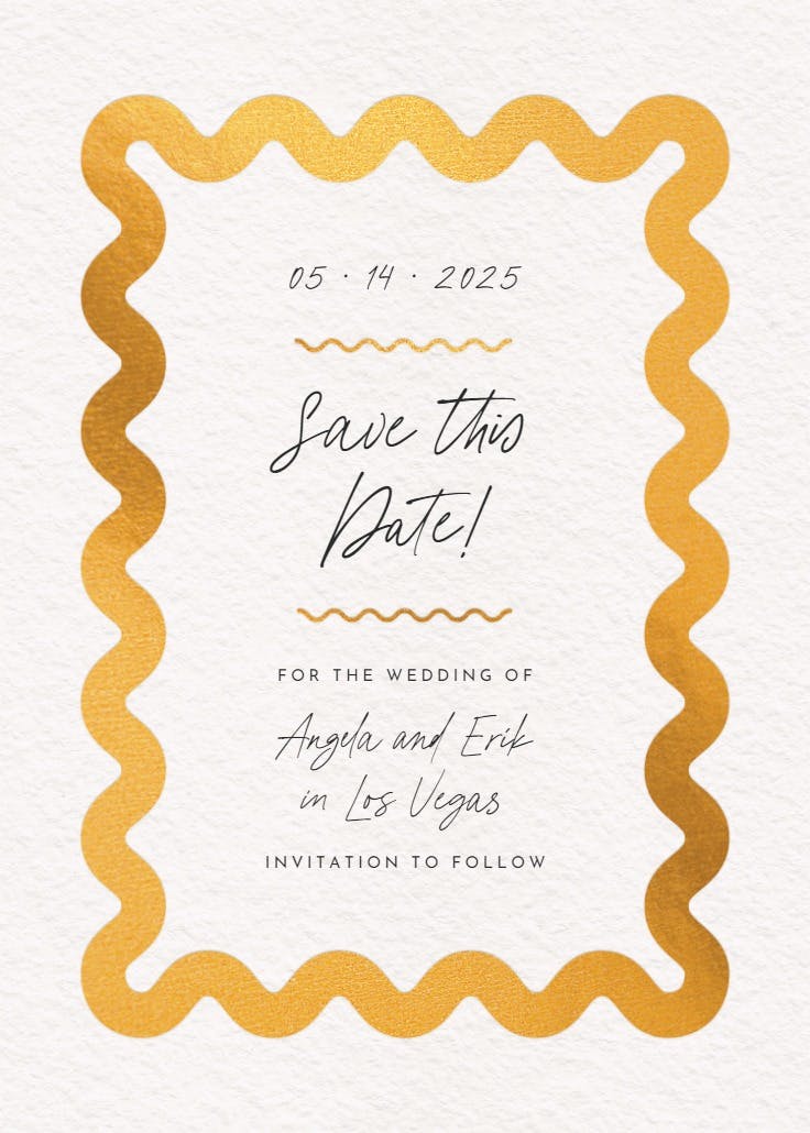 Billowing border - save the date card