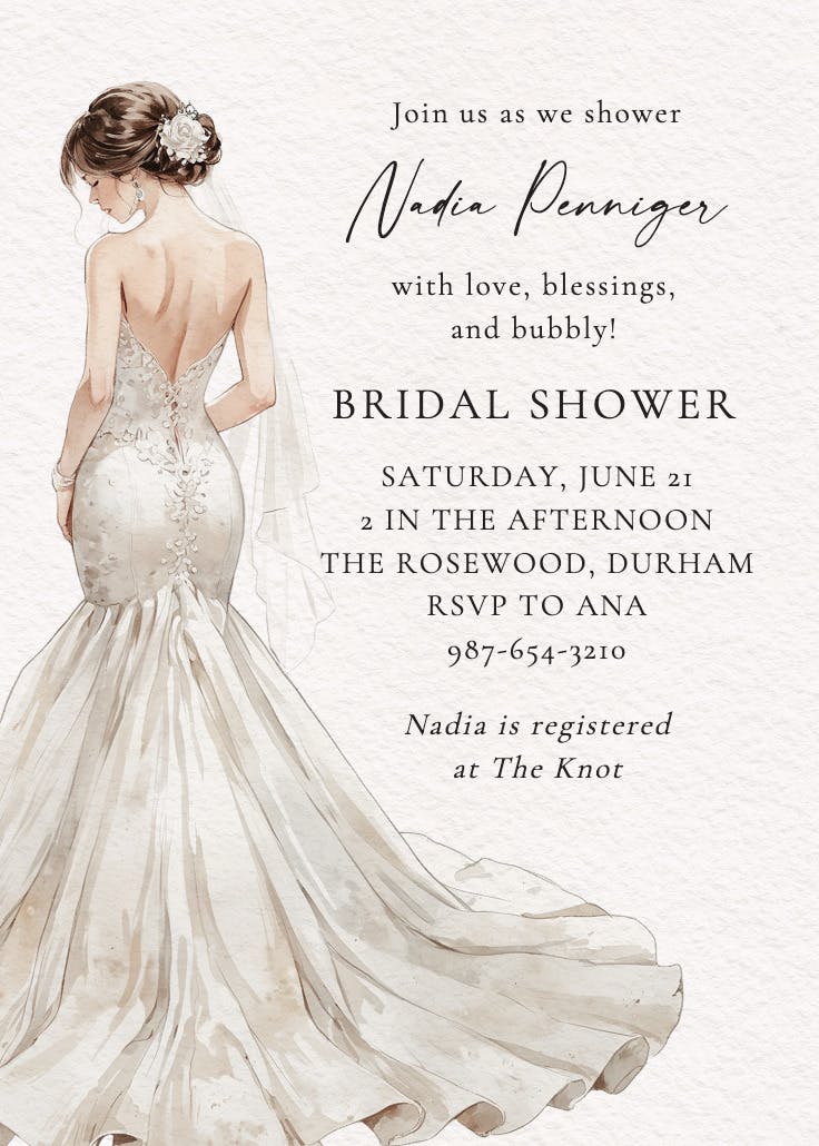 Blessings to the bride - bridal shower invitation