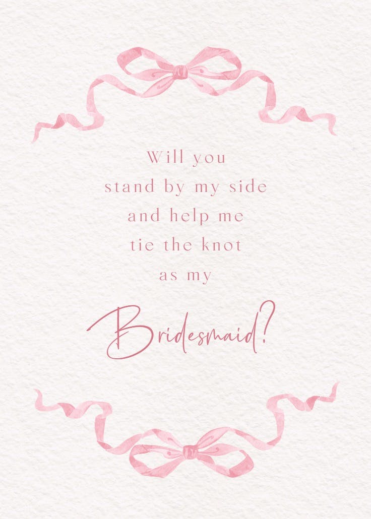 Blissful bonding - bridesmaid card