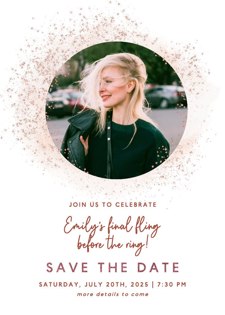 Blush gold spots - bachelorette party invitation