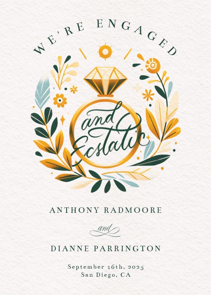 Bold ring - engagement announcement