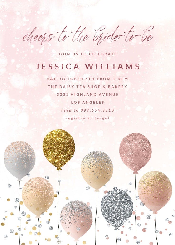 Cheers to bride - bridal shower invitation