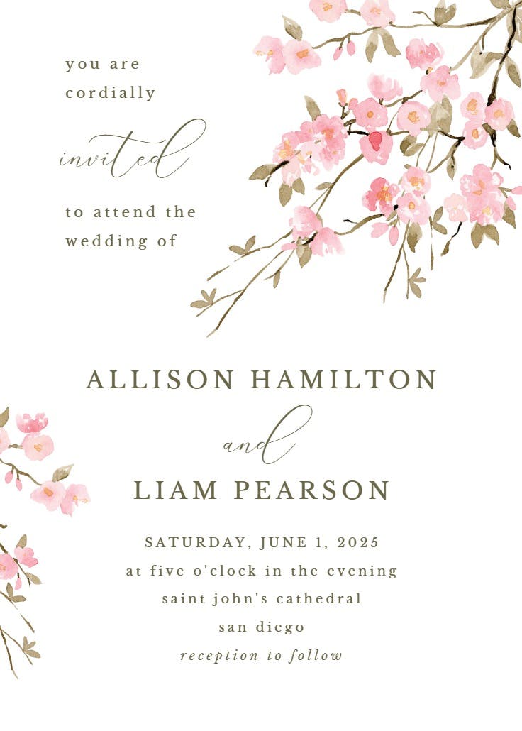 Cherry blossom - wedding invitation