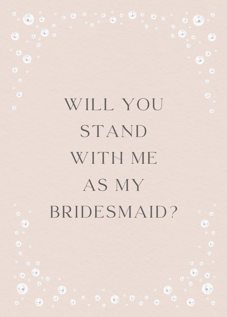 Classic bride - bridesmaid card