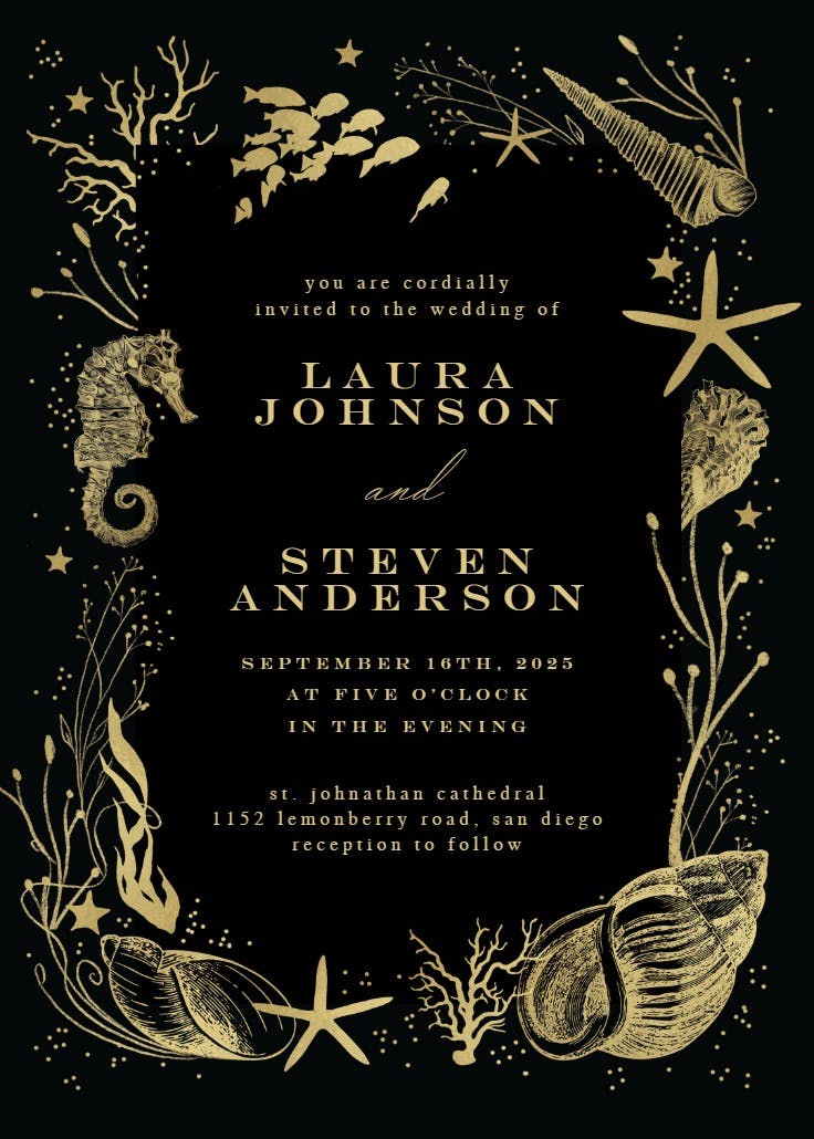 Coral reef - wedding invitation