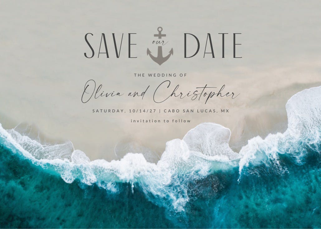 Deep blue sea - save the date card