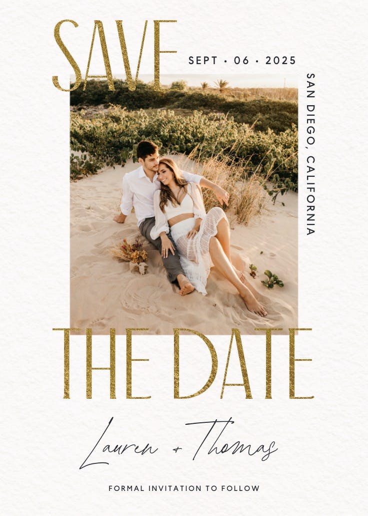 Elegant reveal - save the date card