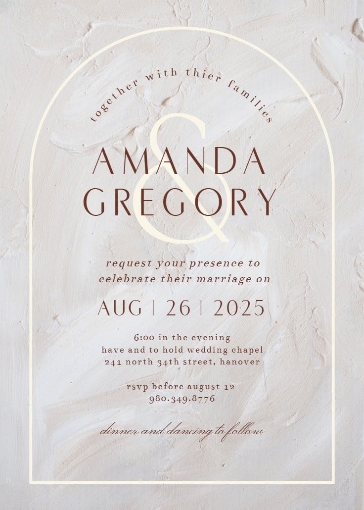 Elegant texture - wedding invitation
