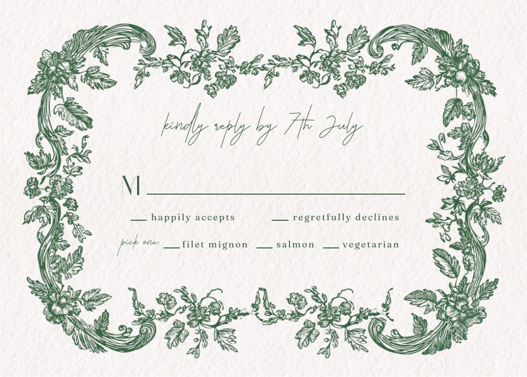 Evergreen faith - rsvp card
