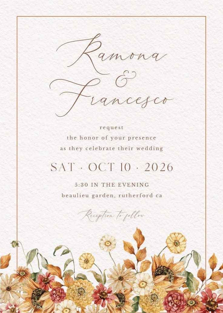 Fall for you - wedding invitation