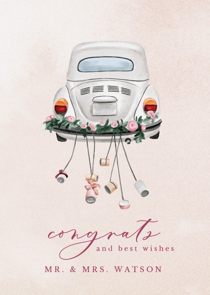 First ride - wedding congratulations card