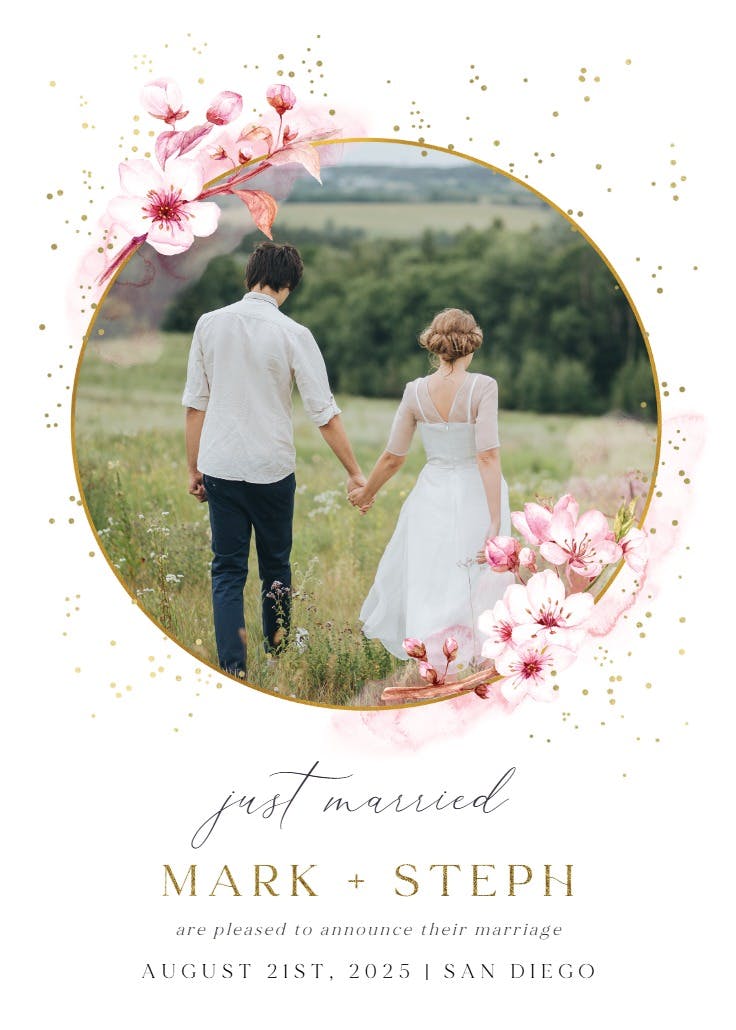 Floral sakura - wedding announcement