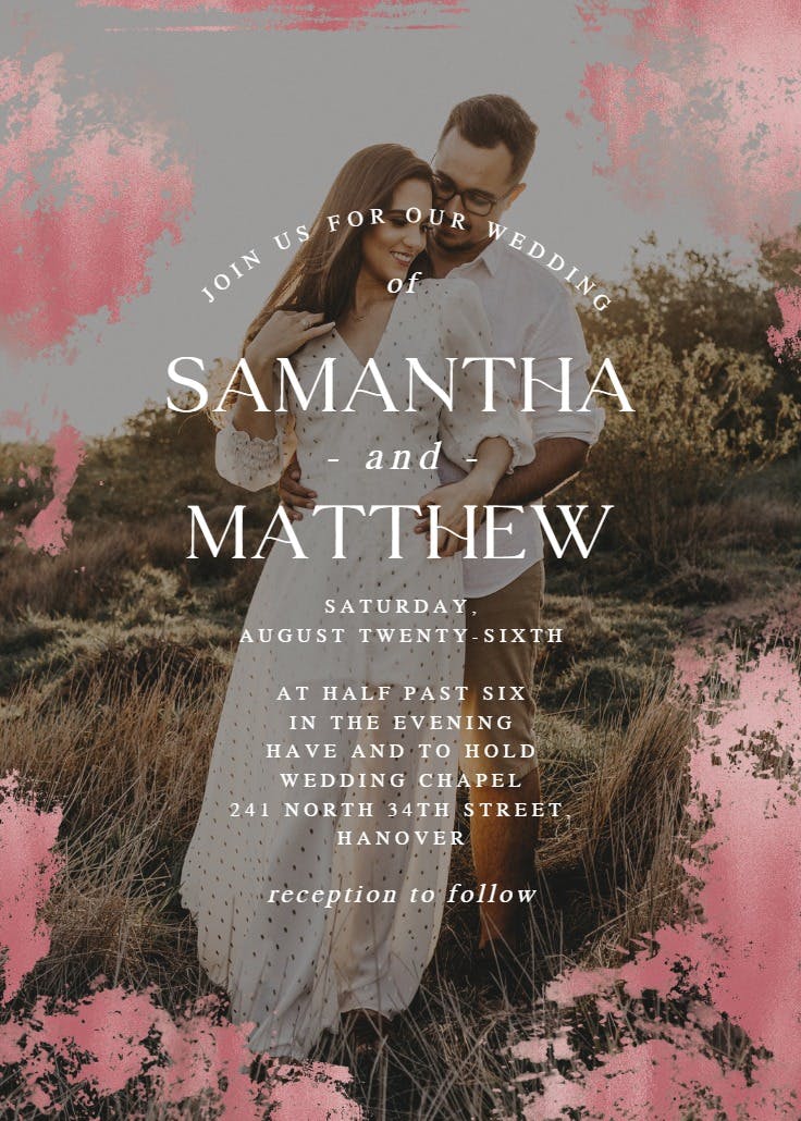 Foiled photo - wedding invitation