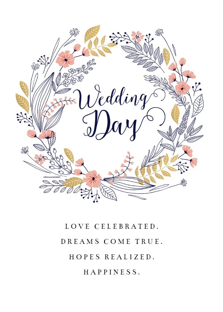 Full hearts - wedding congratulations card