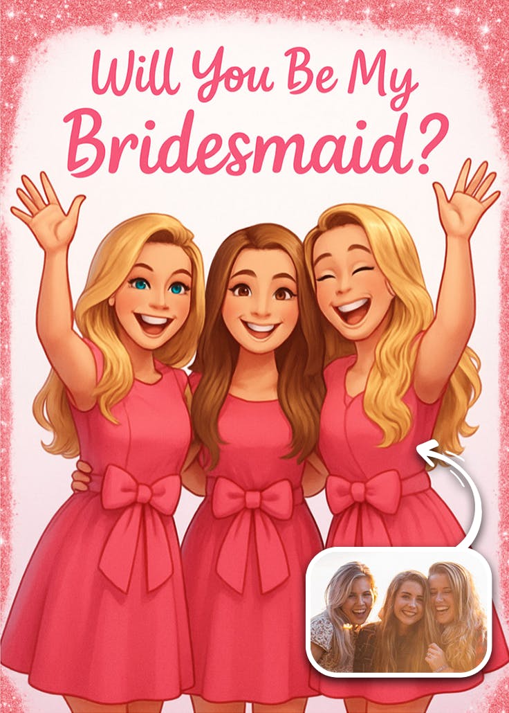 Glitter drip - bridesmaid card