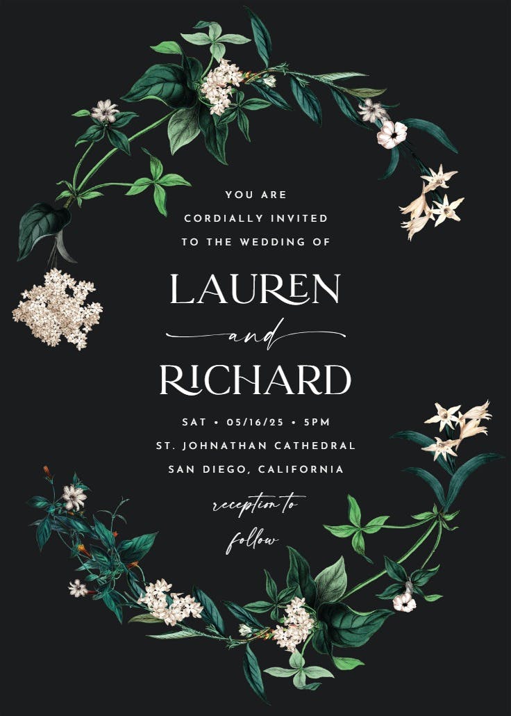 Hydrangea - wedding invitation