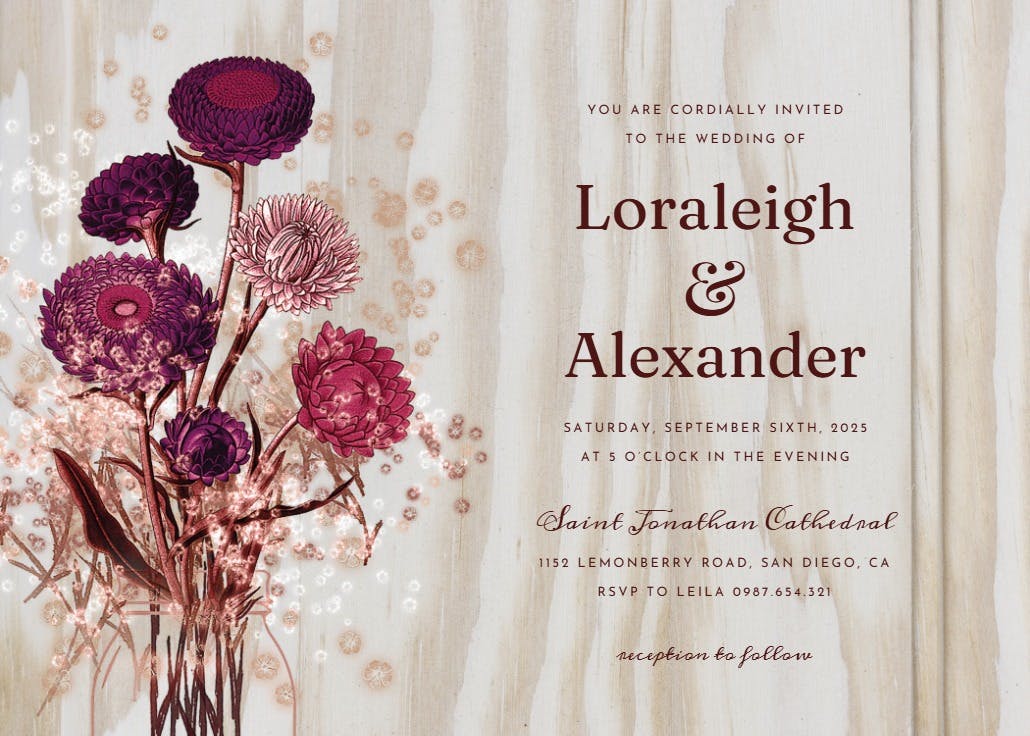 Light wood - wedding invitation