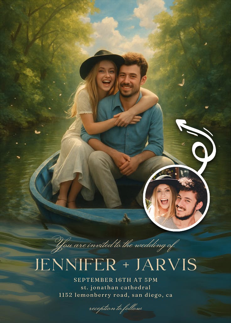 Love afloat - wedding invitation