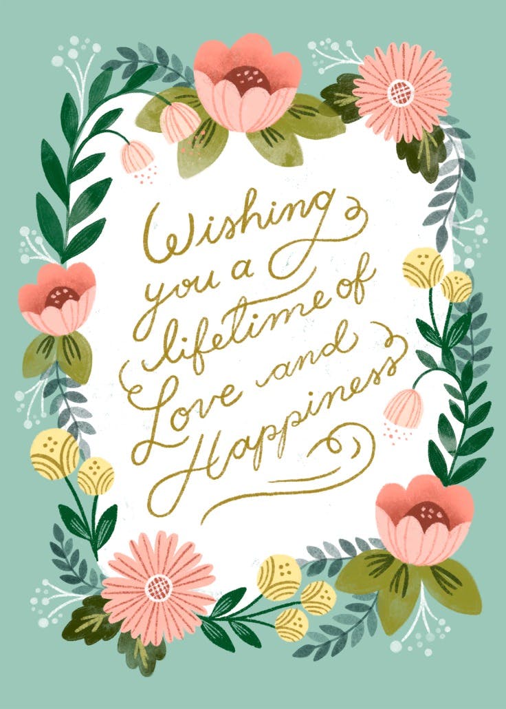 Love and happiness - wedding congratulations card