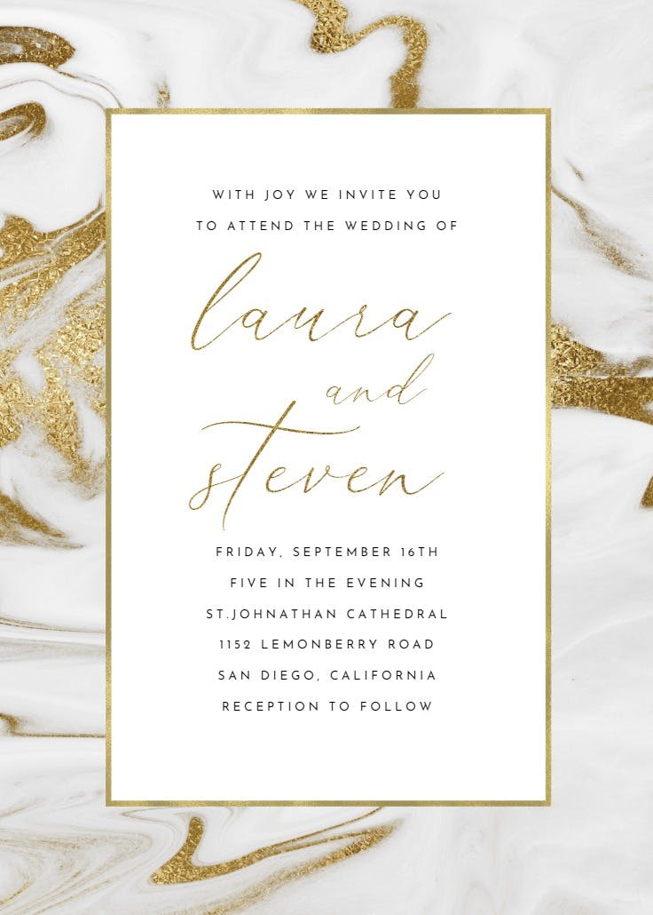 Marble frame - wedding invitation