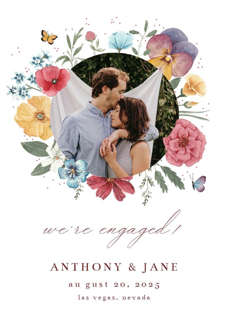 Meadow wreath - engagement announcement