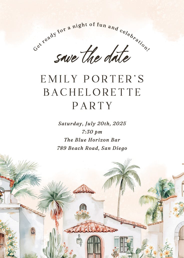 Mexican dream - bachelorette party invitation