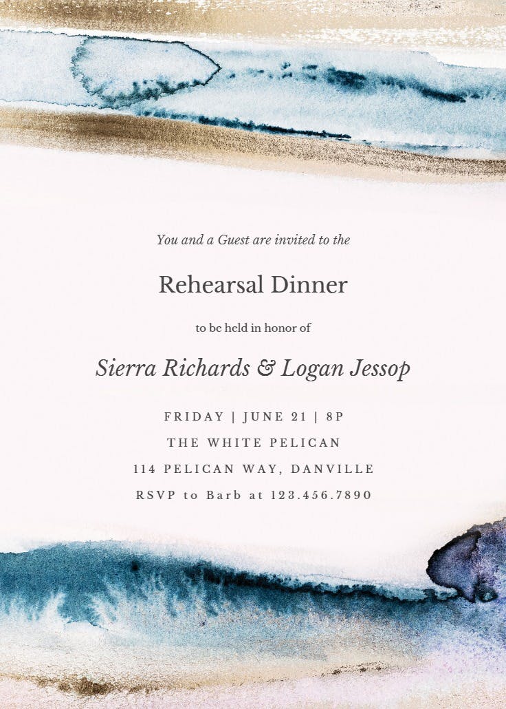 Modern fluid - rehearsal dinner party invitation