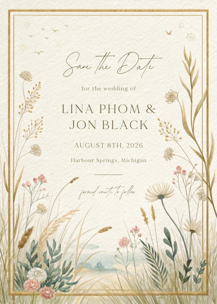 Nature's vows - save the date card