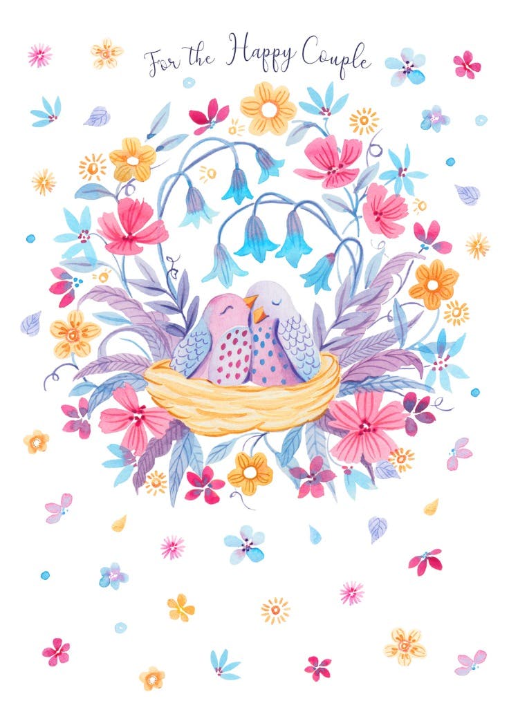 Nest of love - wedding congratulations card