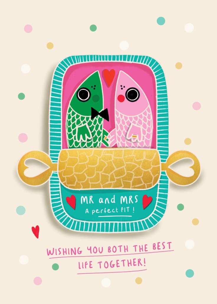 Perfect fit - wedding congratulations card