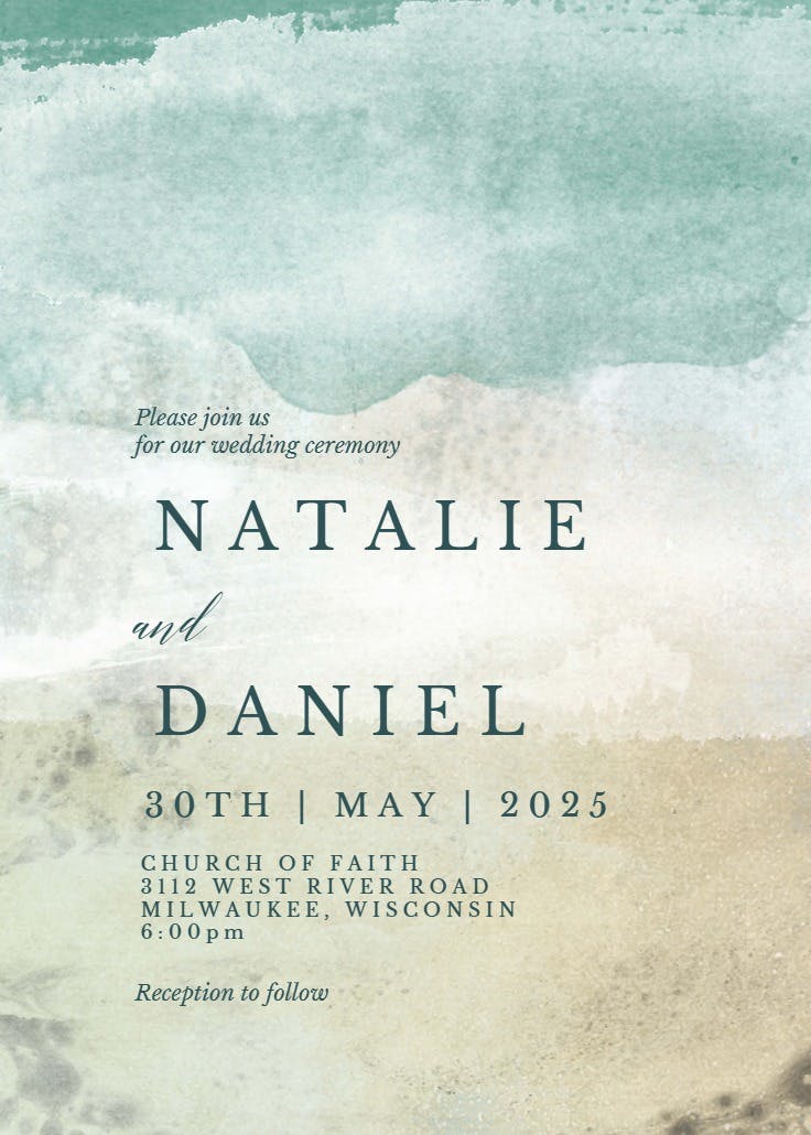 Secret beach - wedding invitation