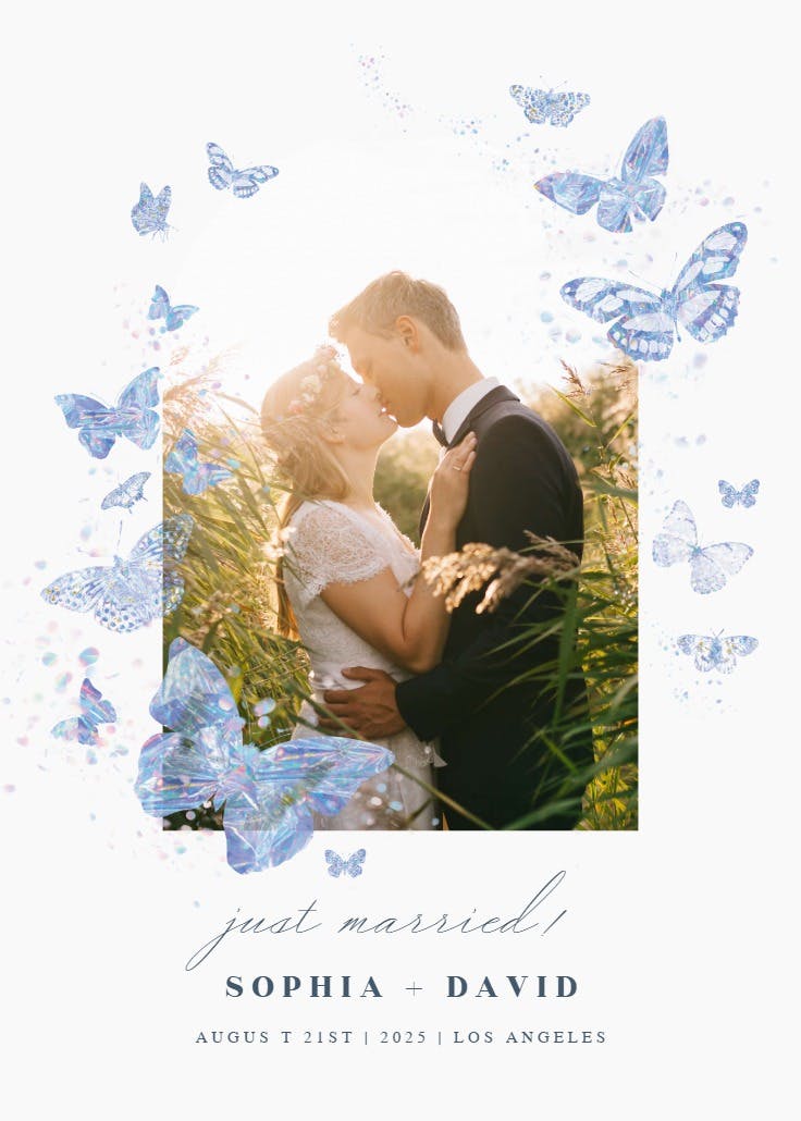 Spread your wings - wedding announcement