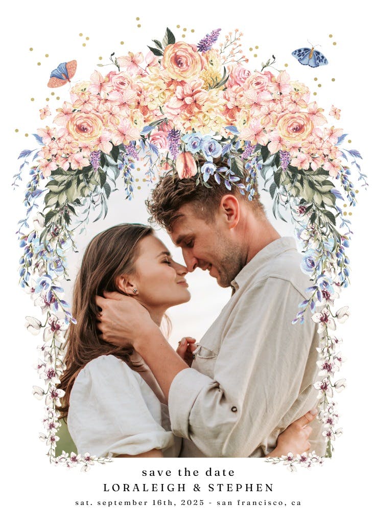 Spring dusty gate - save the date card