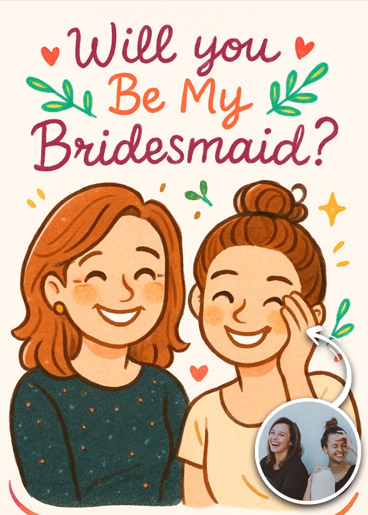 Sweet friendship - bridesmaid card