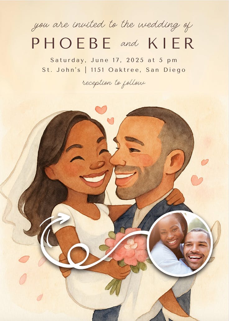Swept off our feet - wedding invitation
