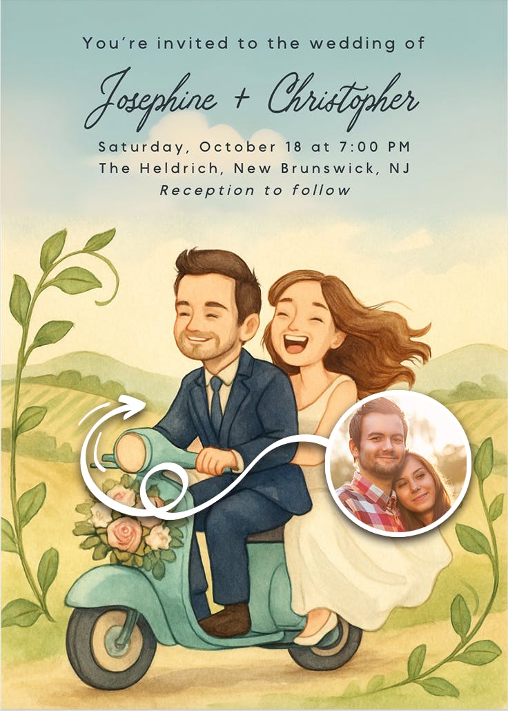 Vineyard vows - wedding invitation