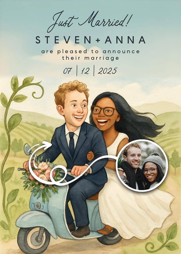 Vineyard vows - wedding announcement